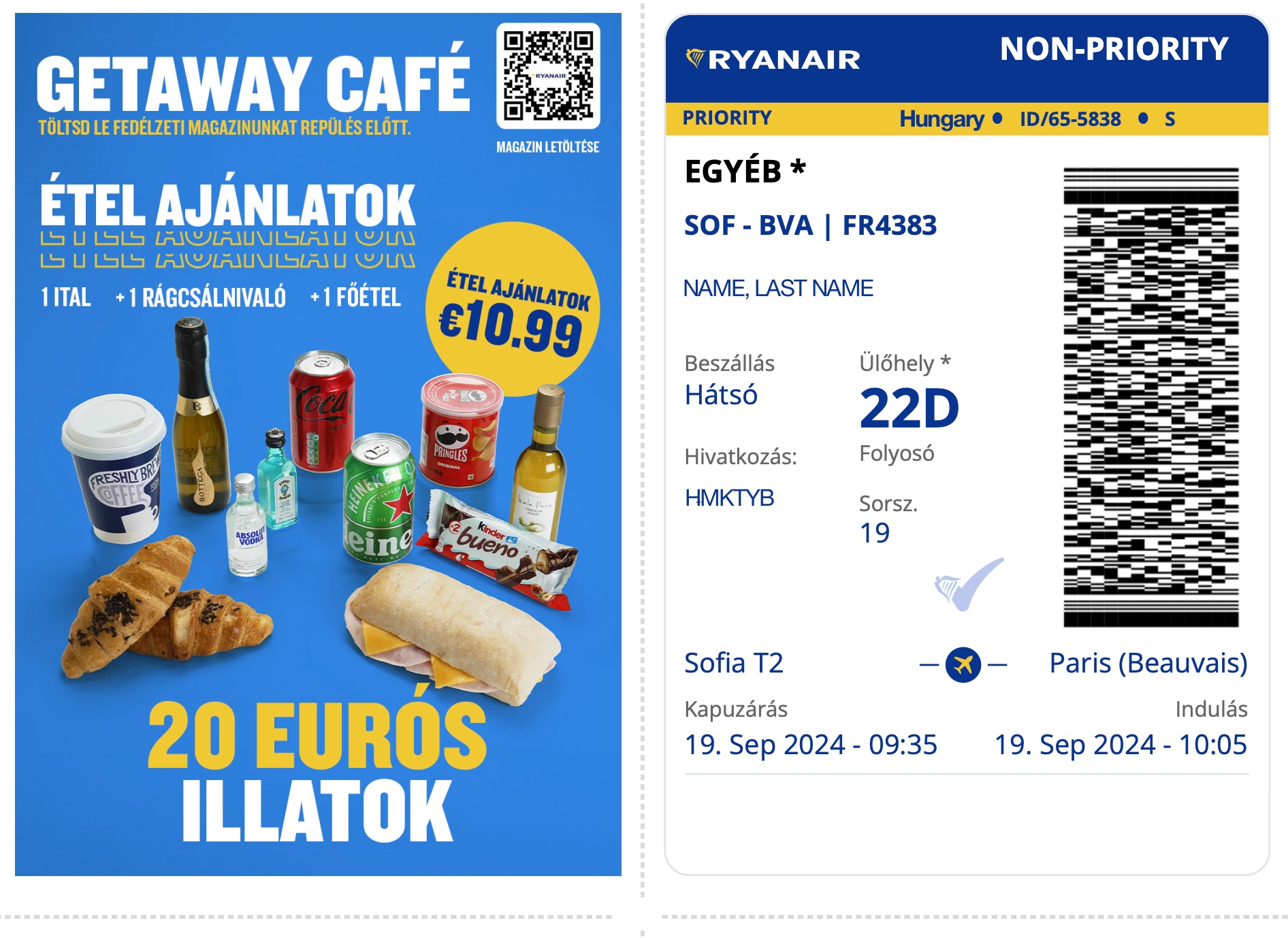 Ryanair beszállókártya